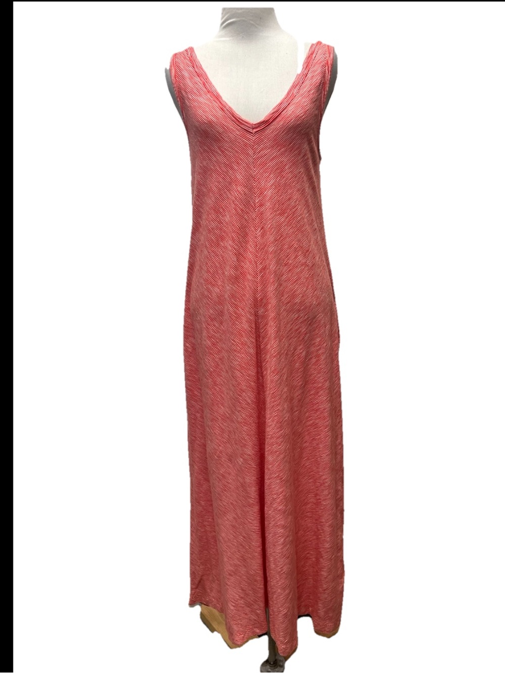 Lou & Grey Sleeveless Red Striped Slub Maxi Dress XS